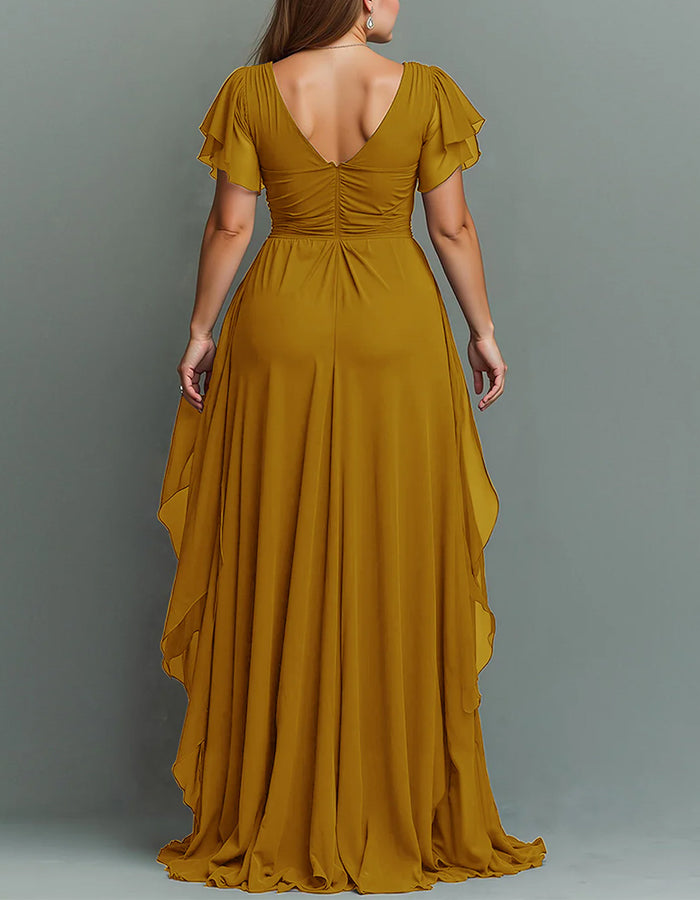 Women's V-neck Chiffon Maxi Dress