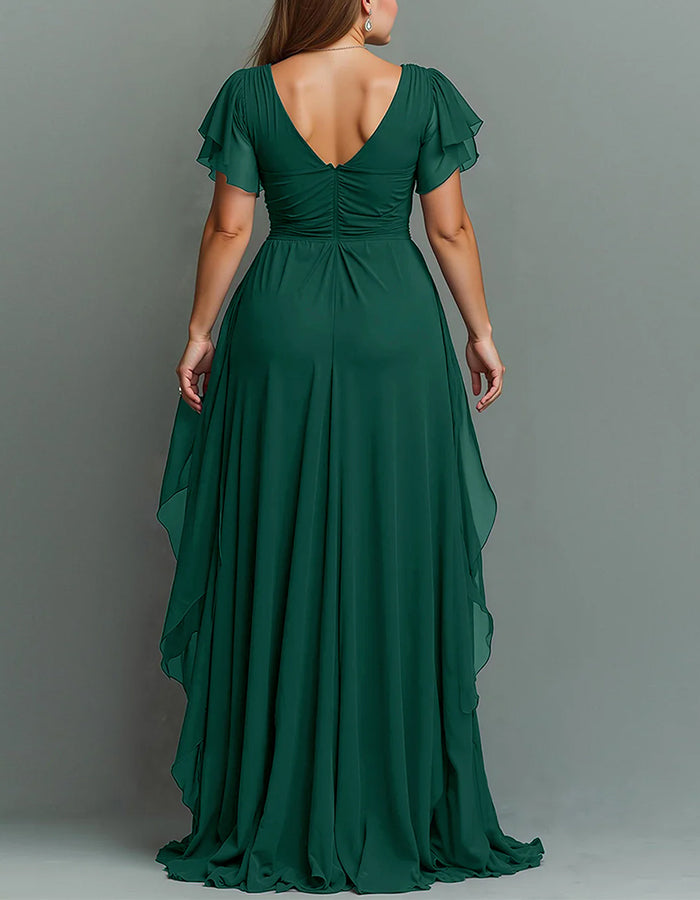 Women's V-neck Chiffon Maxi Dress