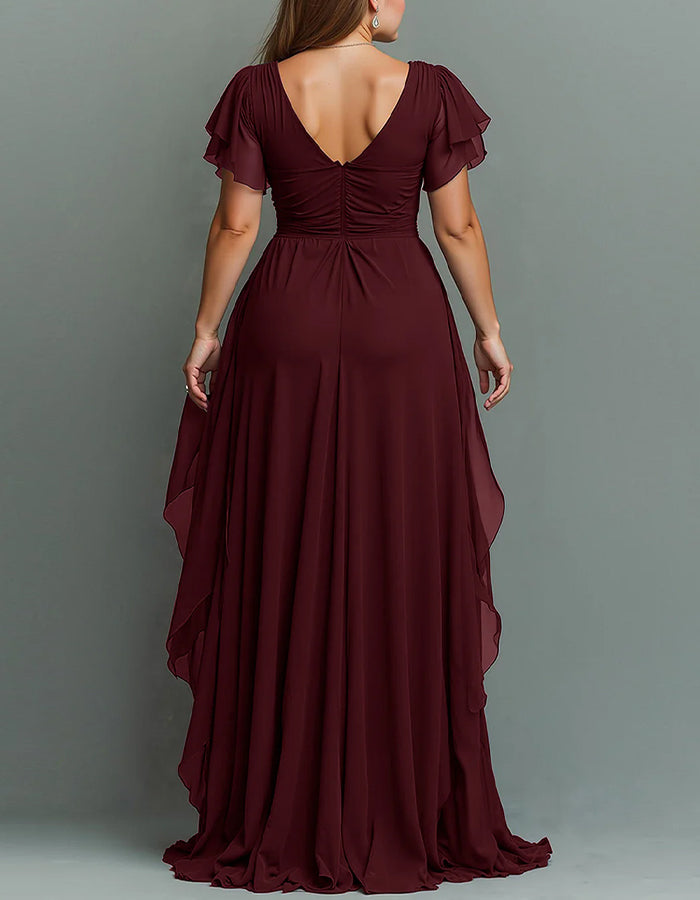 Women's V-neck Chiffon Maxi Dress