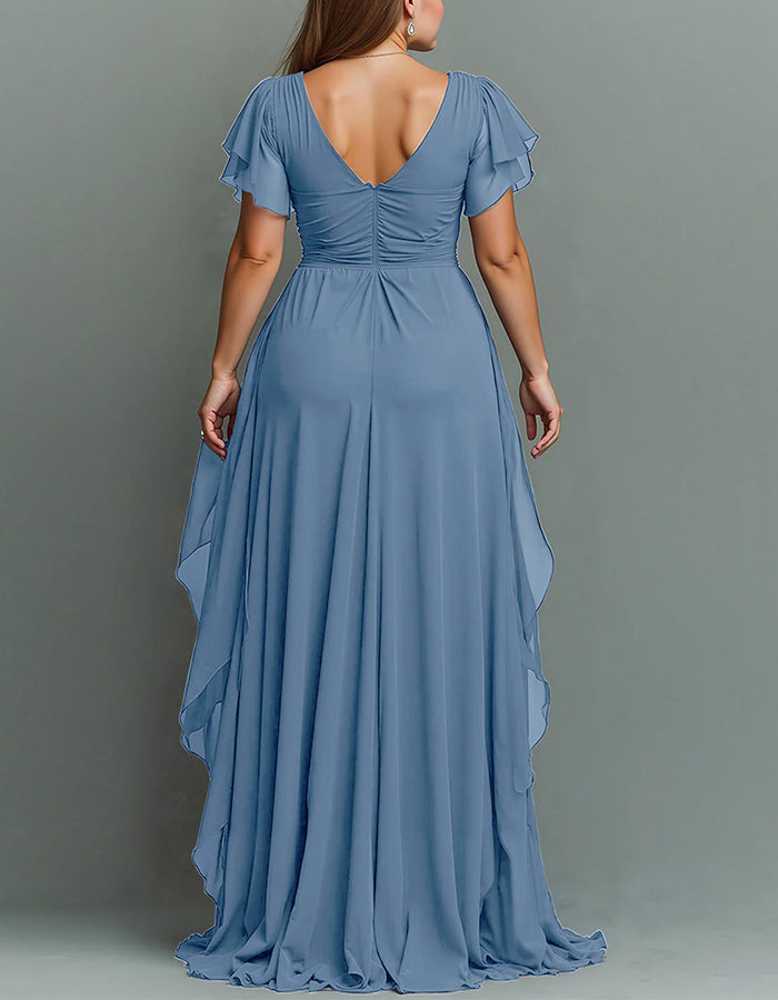 Women's V-neck Chiffon Maxi Dress