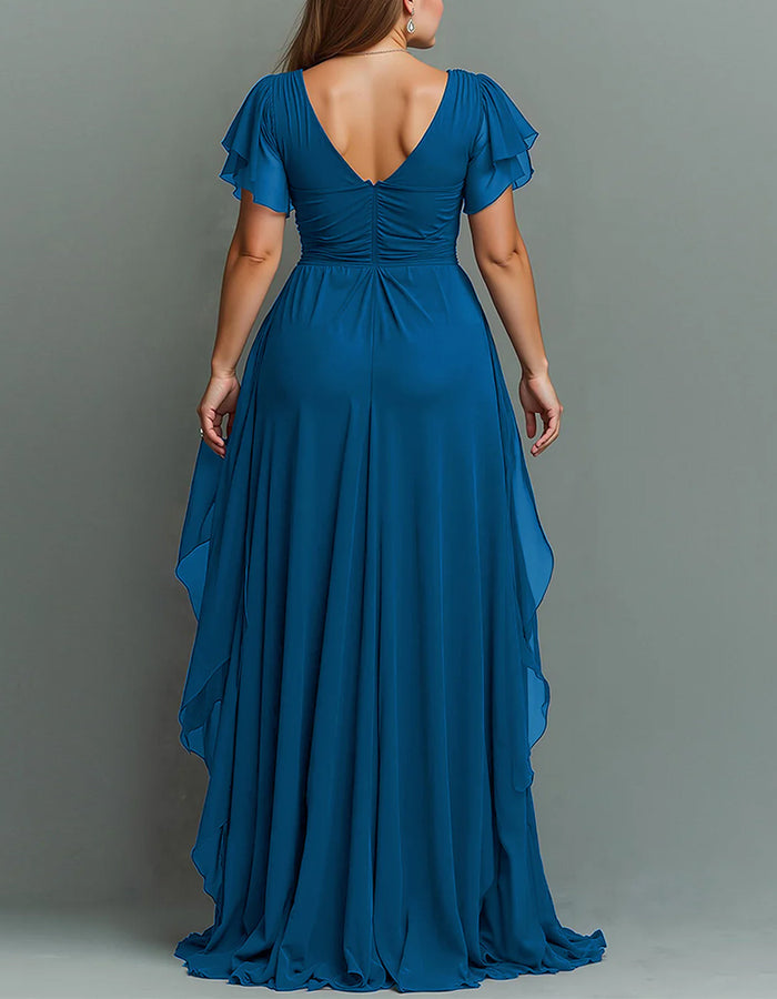 Women's V-neck Chiffon Maxi Dress