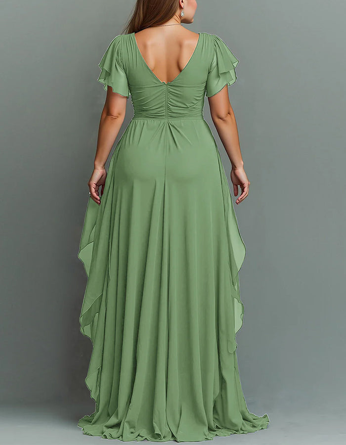 Women's V-neck Chiffon Maxi Dress