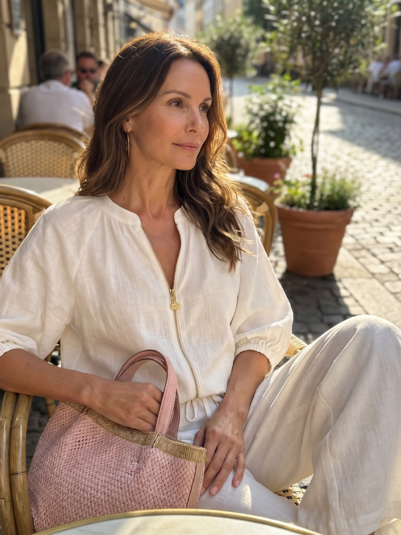 Linen Blend Wide Leg Co-ord Set