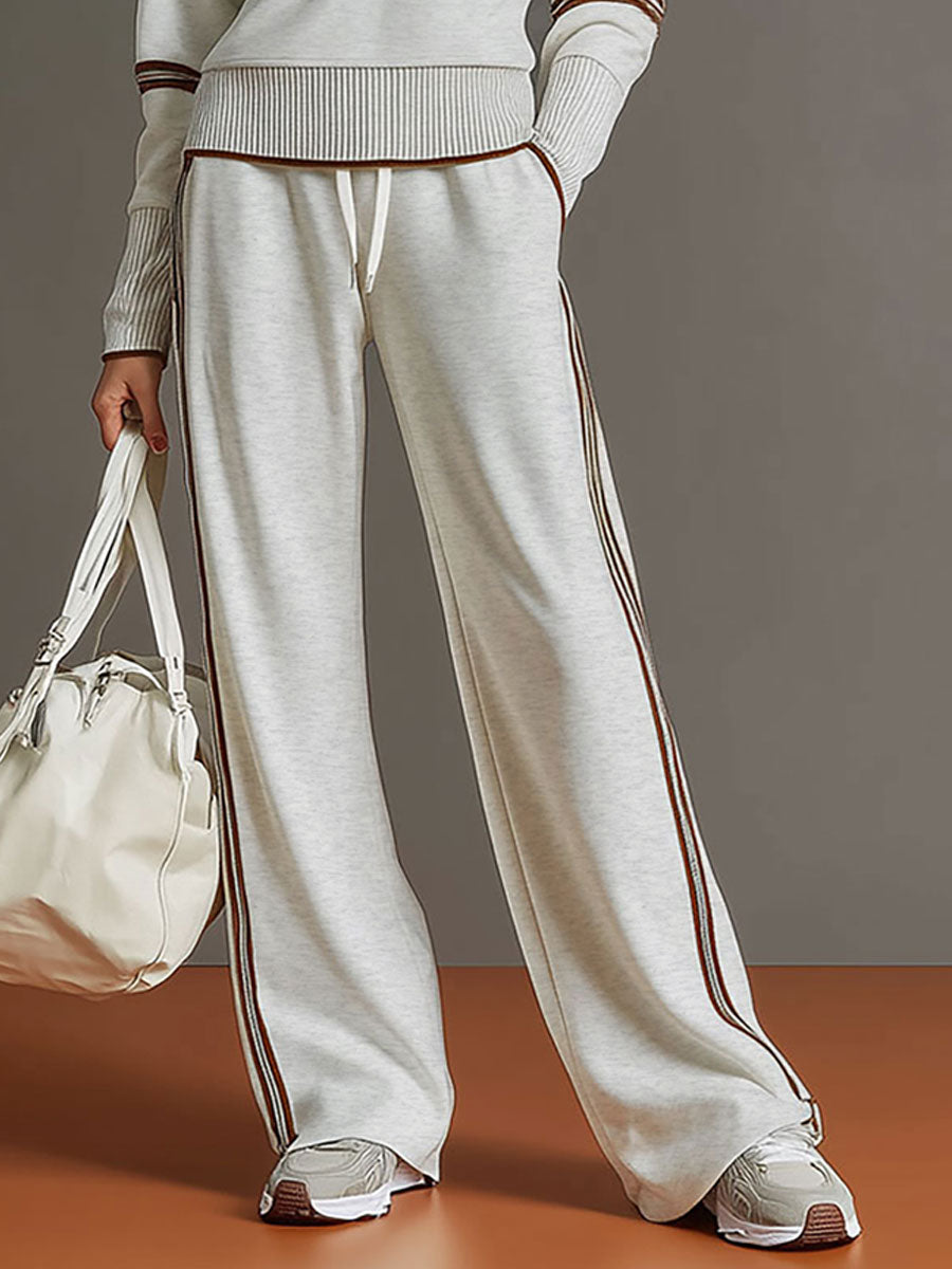 Half-Zip Tracksuit Co-Ord Set with Wide-Leg Trousers
