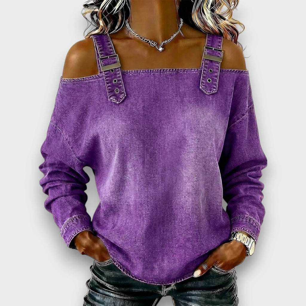 Women's Off-Shoulder Denim Top