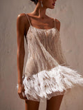 Open back mini sundress on model | Alba Muse