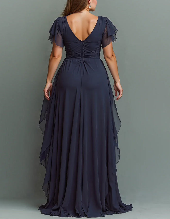 Women's V-neck Chiffon Maxi Dress