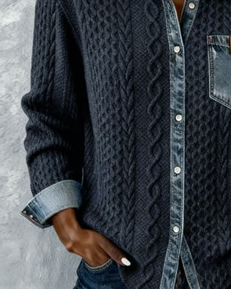 Women's cable-knit jumper in grey, inclusive S–3XL sizing | Alba Muse