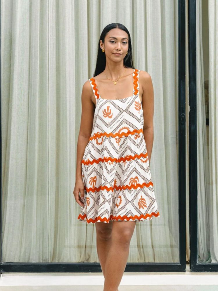 Tiered Square Neck Mini Sundress
