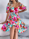 Abigail | Women's Boho Off Shoulder Midi Dress