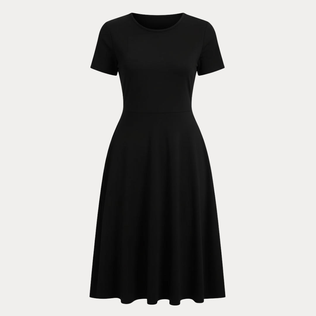 Women's Short-Sleeved Midi Dress