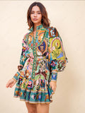 Boho mini dress long sleeve full length | Alba Muse