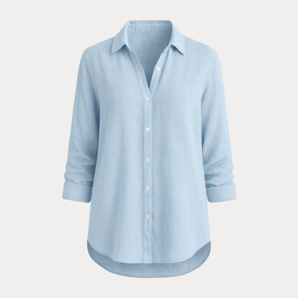 Women's classic button-up shirt, front view