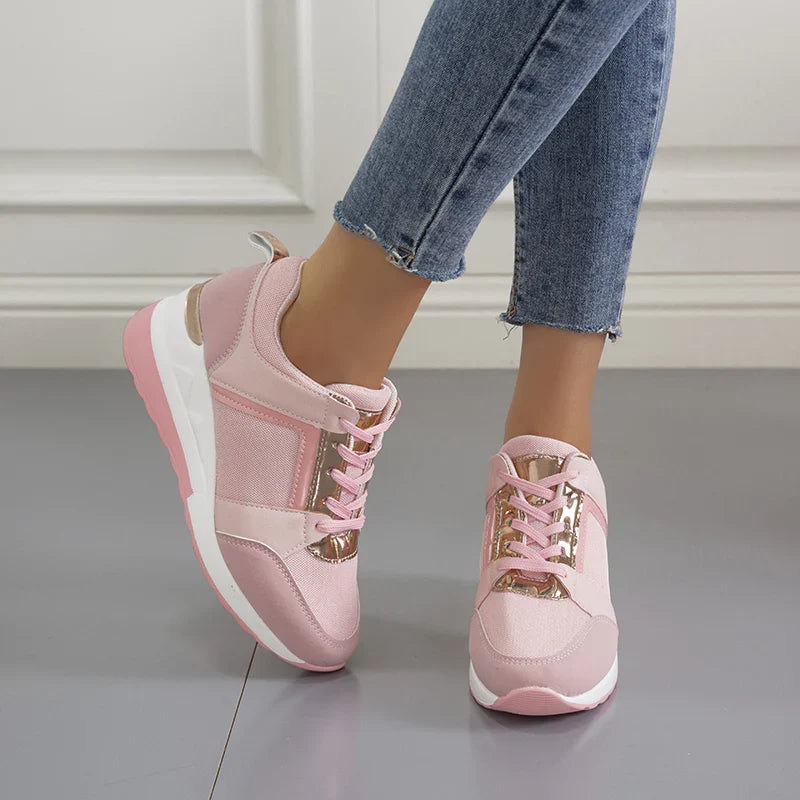 Beige orthopaedic comfort trainers