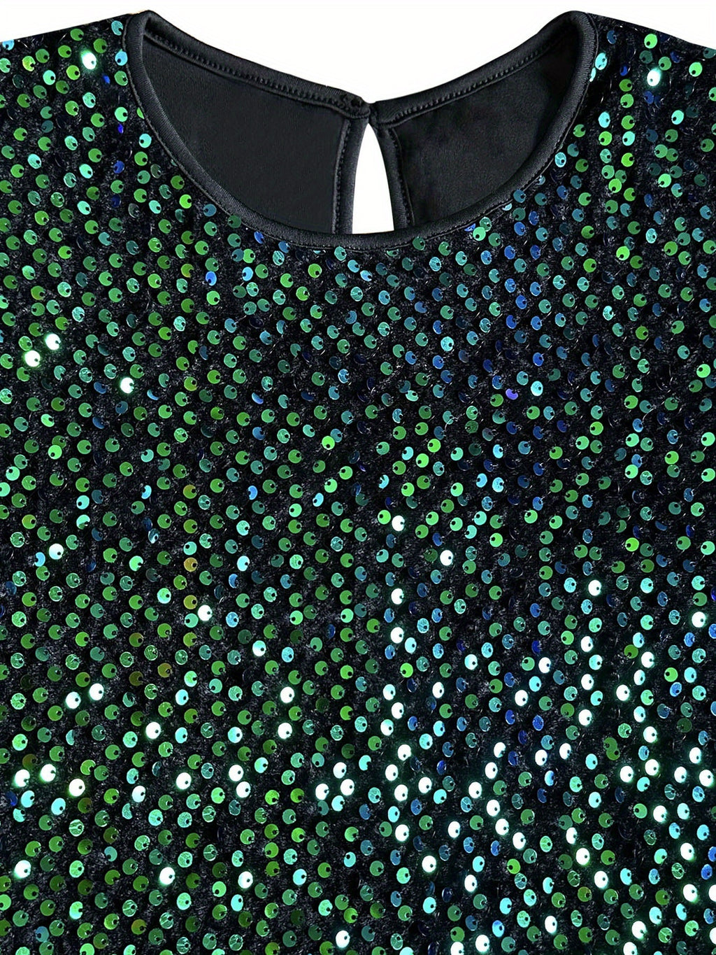 Mixed Colours Sequin Round Neck Mini Dress