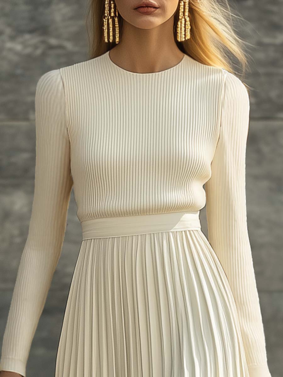 Cream knit maxi dress