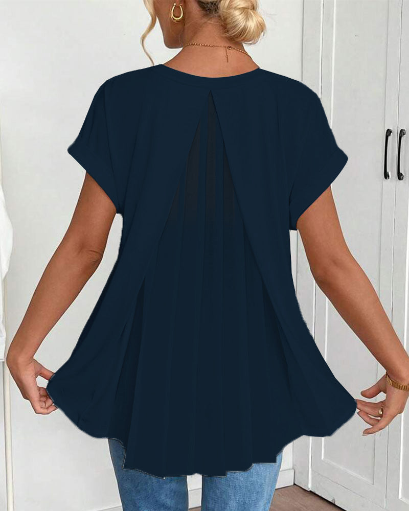 Patchwork short sleeve T-shirt, back view