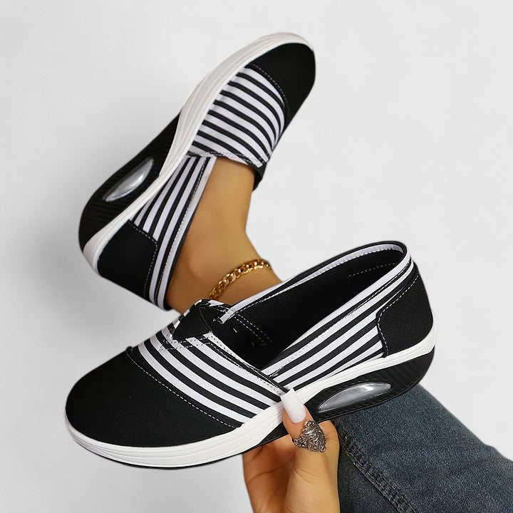 Women's Striped Slip-On Trainers
