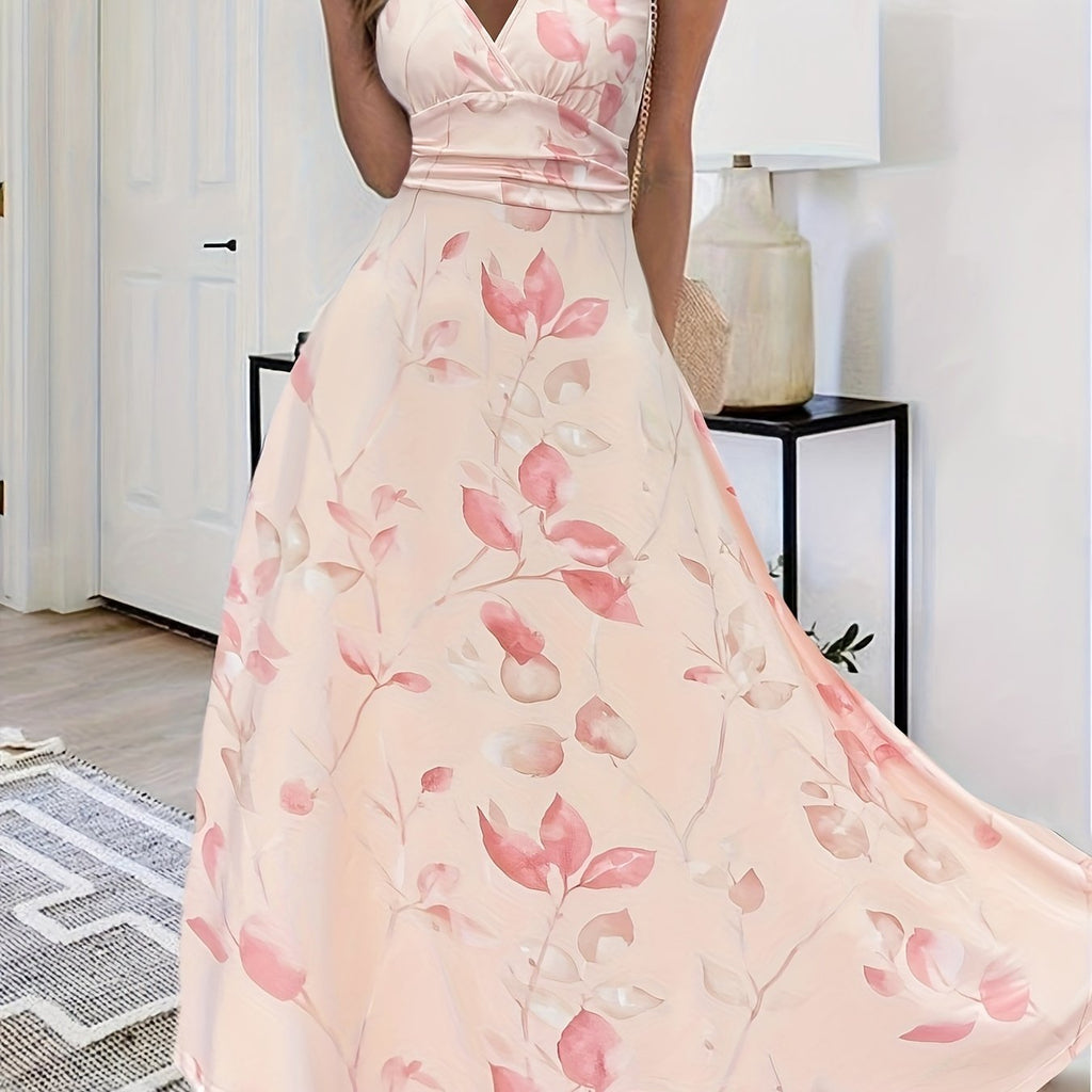 Short Sleeve Printed Floral Summer Midi Dress