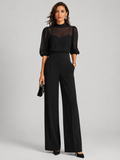 Black Amara three-piece chiffon set, front view