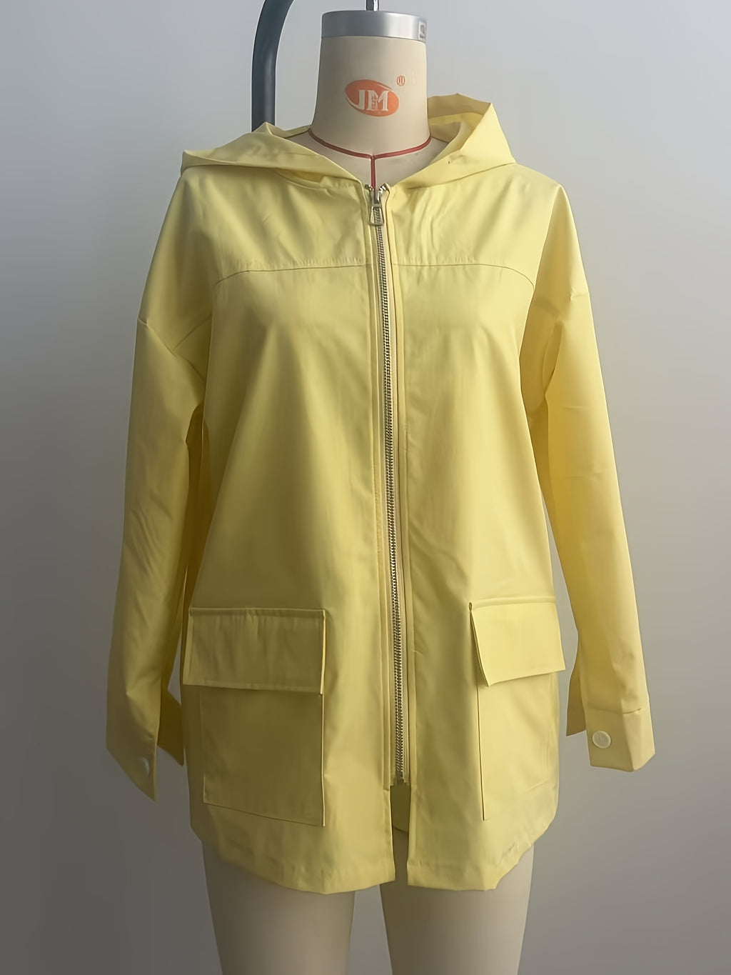 Beige casual thin hooded jacket