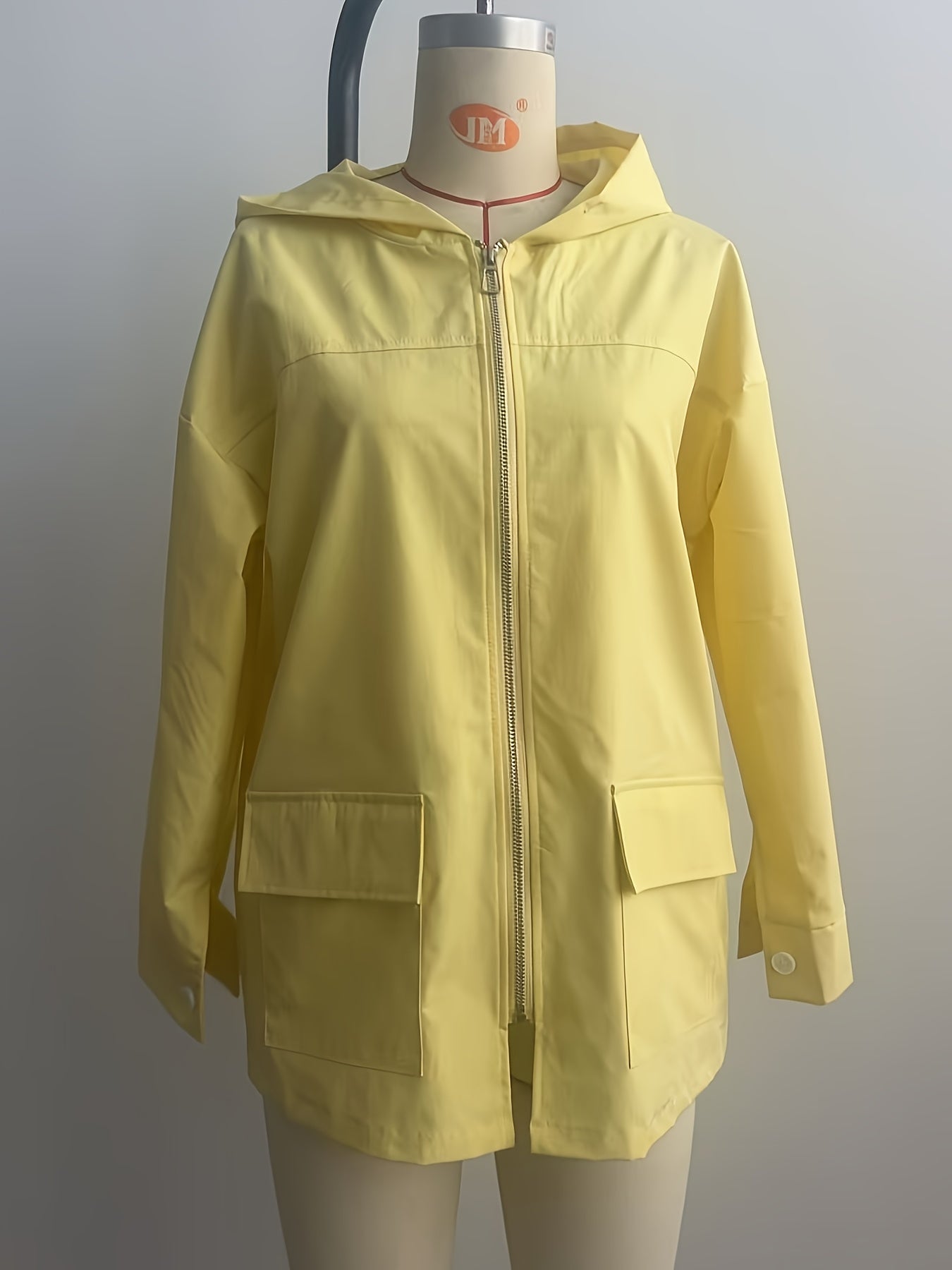 Beige casual thin hooded jacket