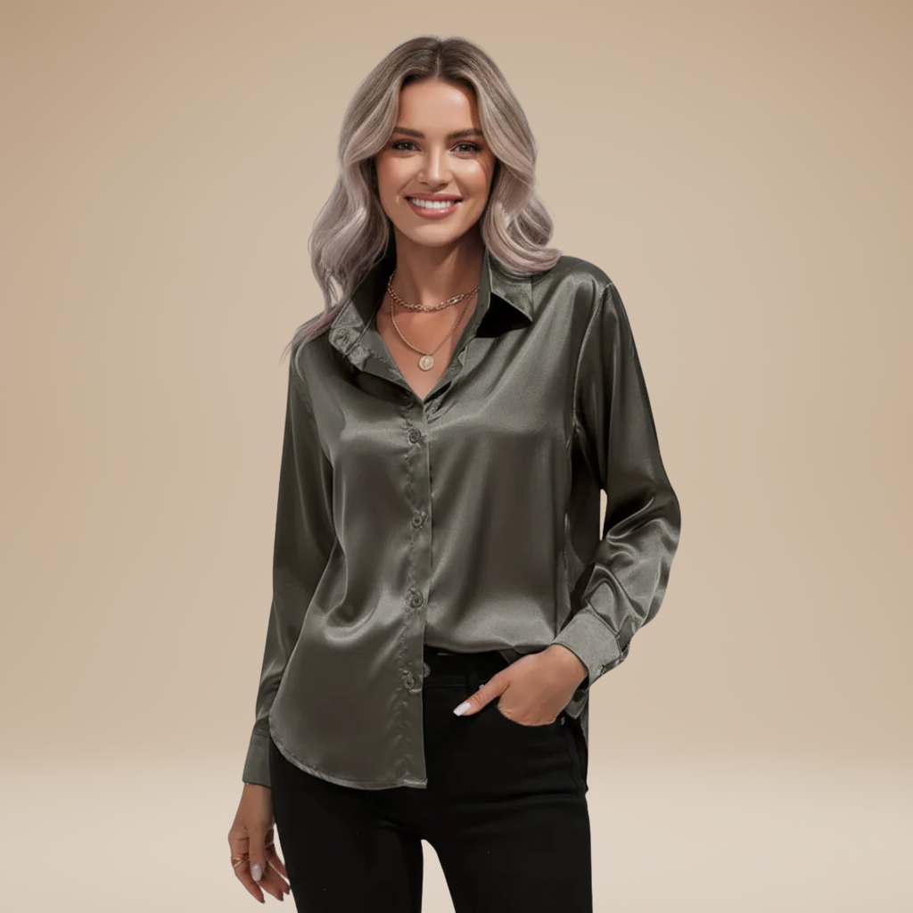 Elegant Women's Satin Shirt