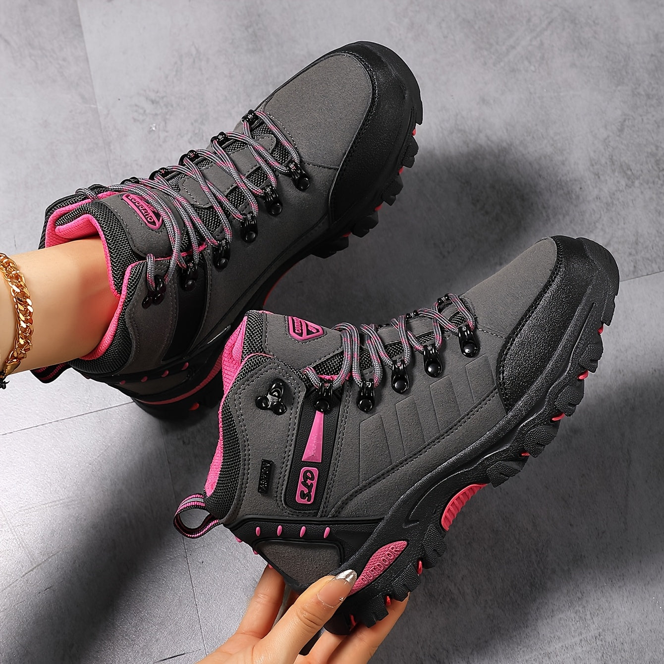 Dark Grey Hiking Boots