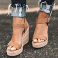 Open toe wedge sandals for spring and casual occasions, pair view
