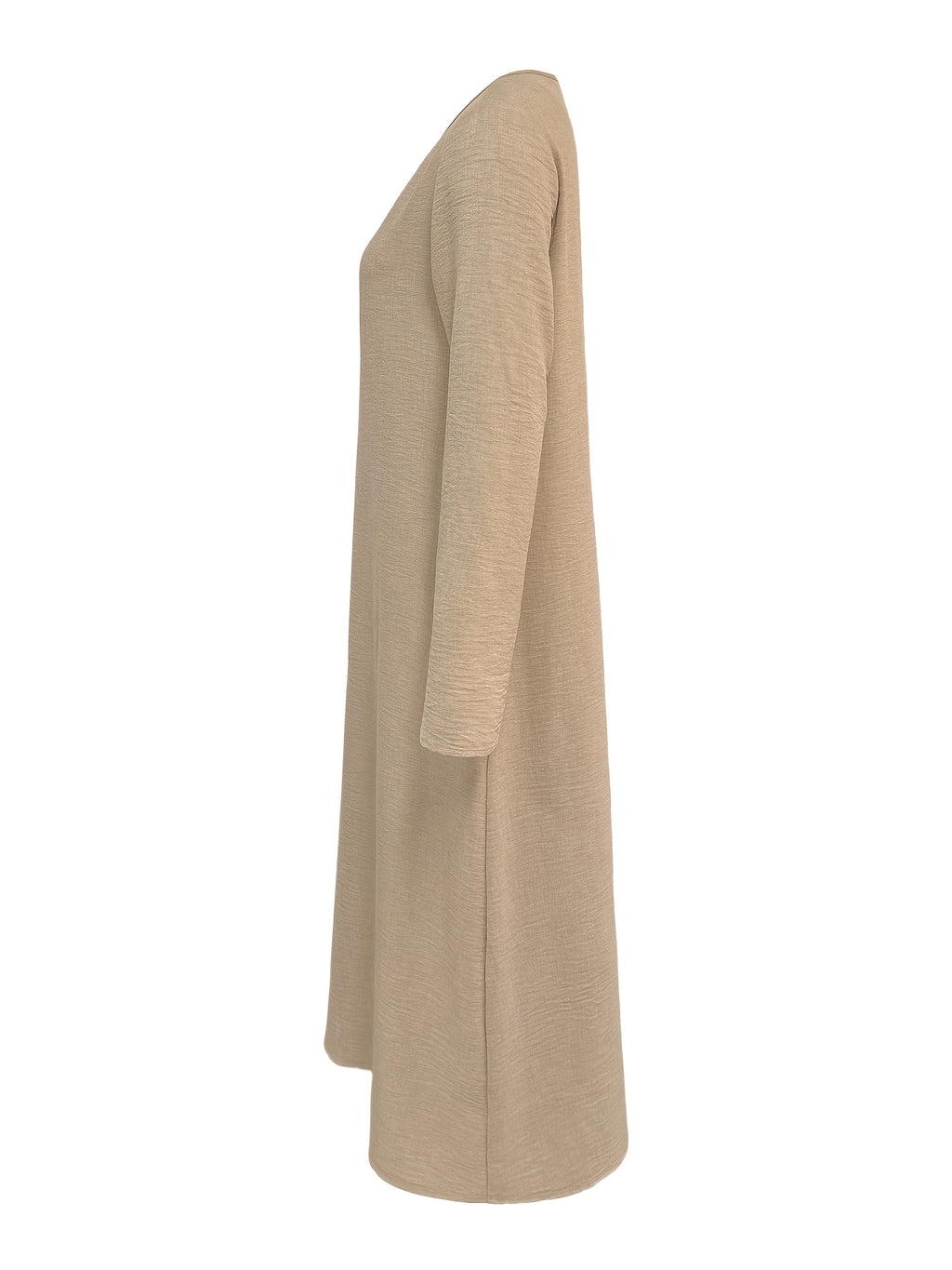 V-neck long sleeve loose linen maxi dress | Alba Muse