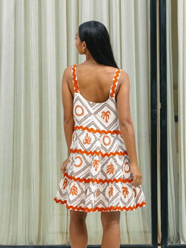 Tiered Square Neck Mini Sundress