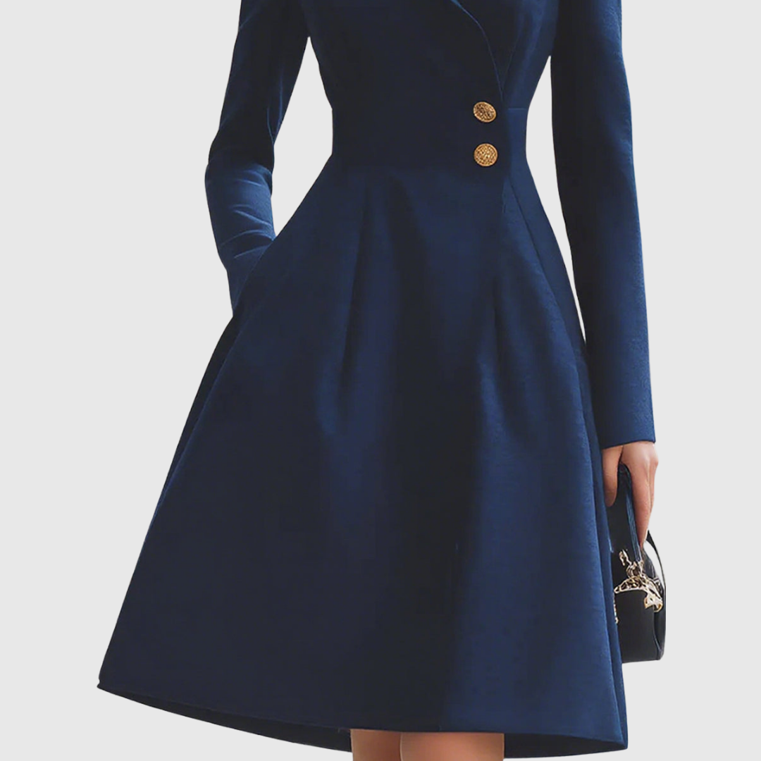 Navy Tailored Coat Dress