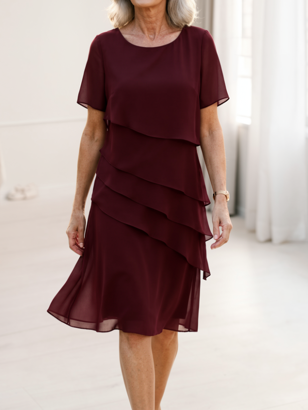 Women's ruffle midi dress, alternative colour front view