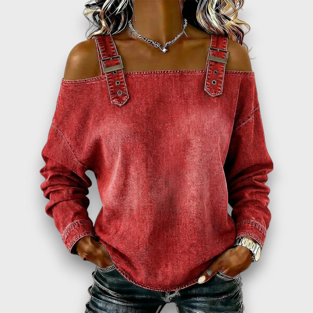 Women's Off-Shoulder Denim Top