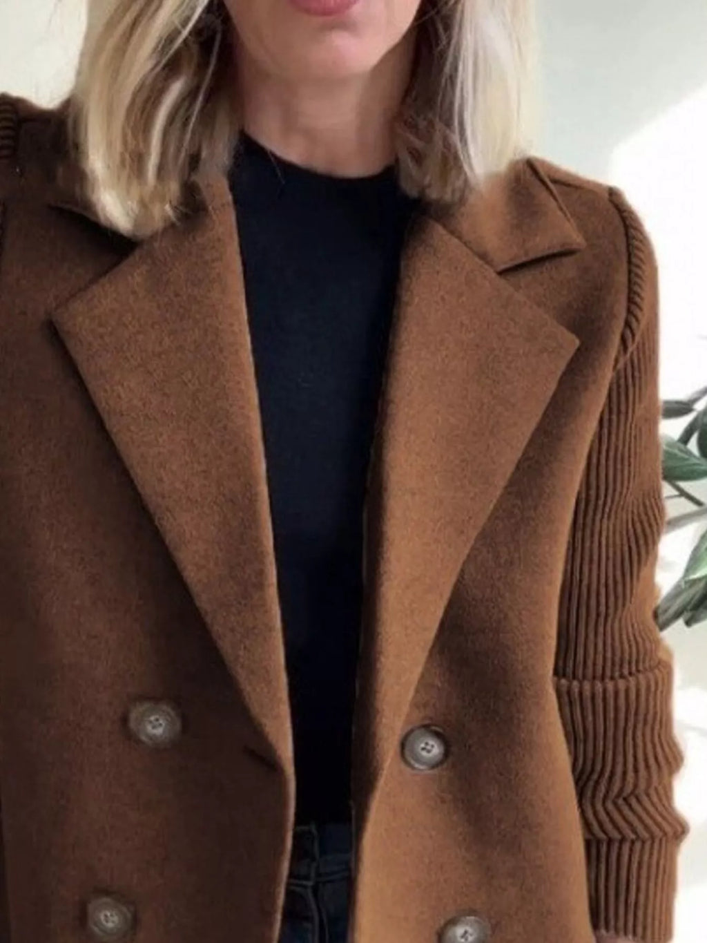 Brown Shawl Collar Coat