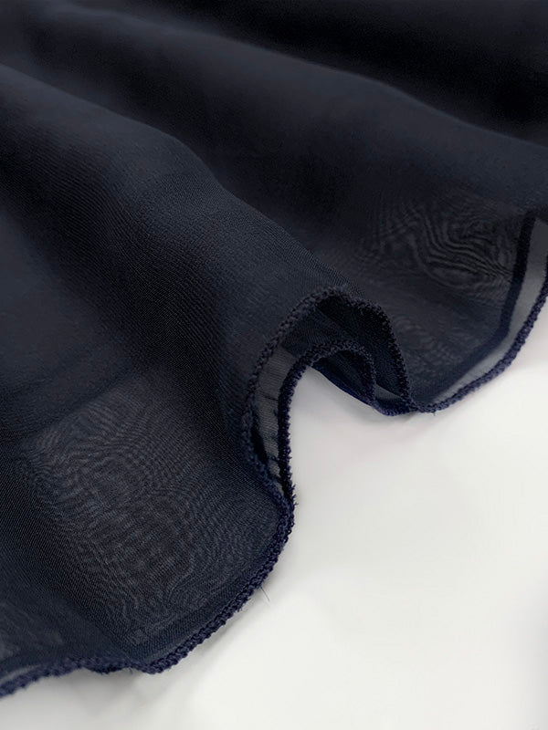 Navy blue gauze pleated maxi dress