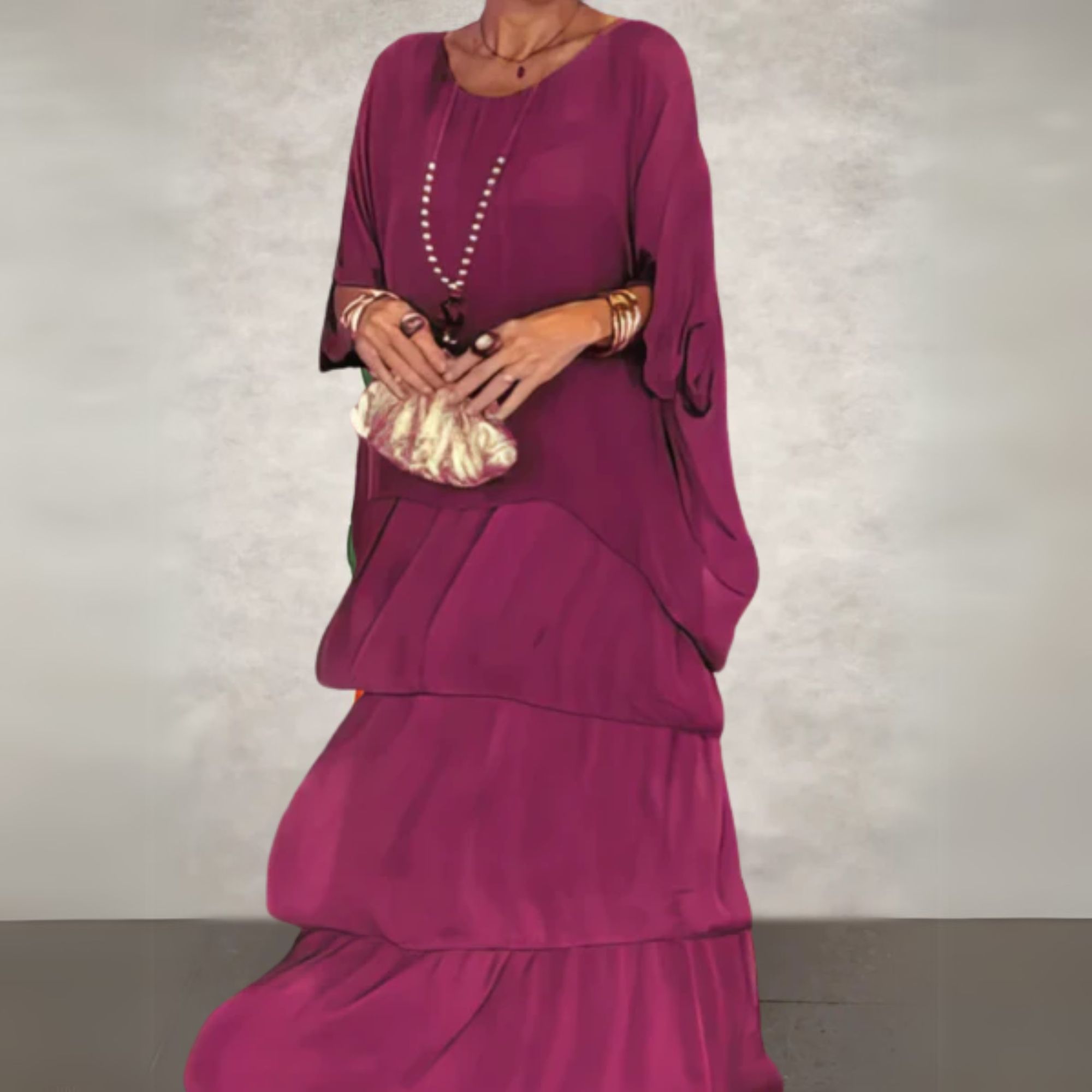 Grey flowing summer dress, sophisticated and timeless | Alba Muse
