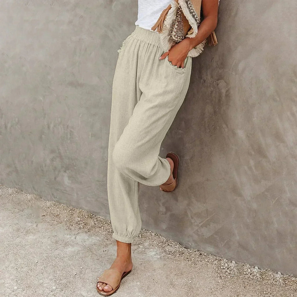 Women’s Smocked Waist Harem Trousers