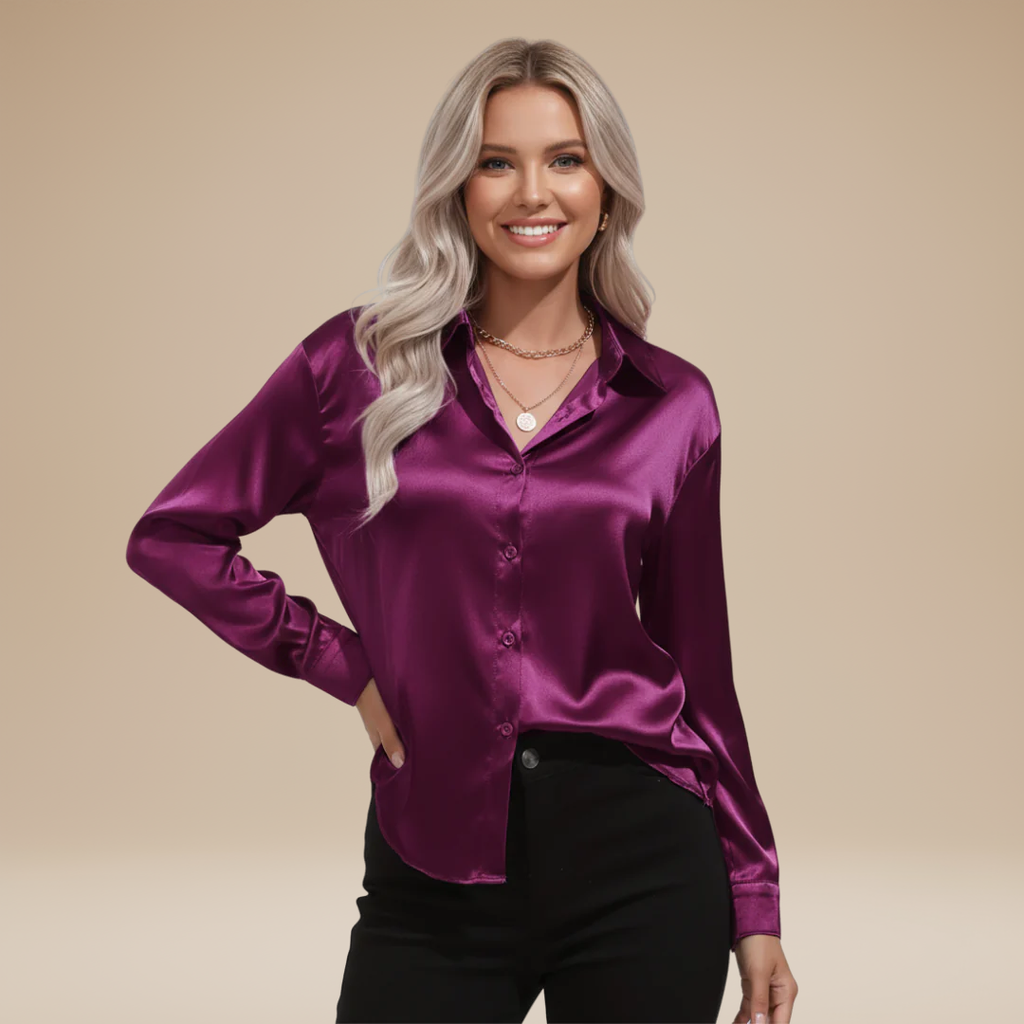 Elegant Women's Satin Shirt