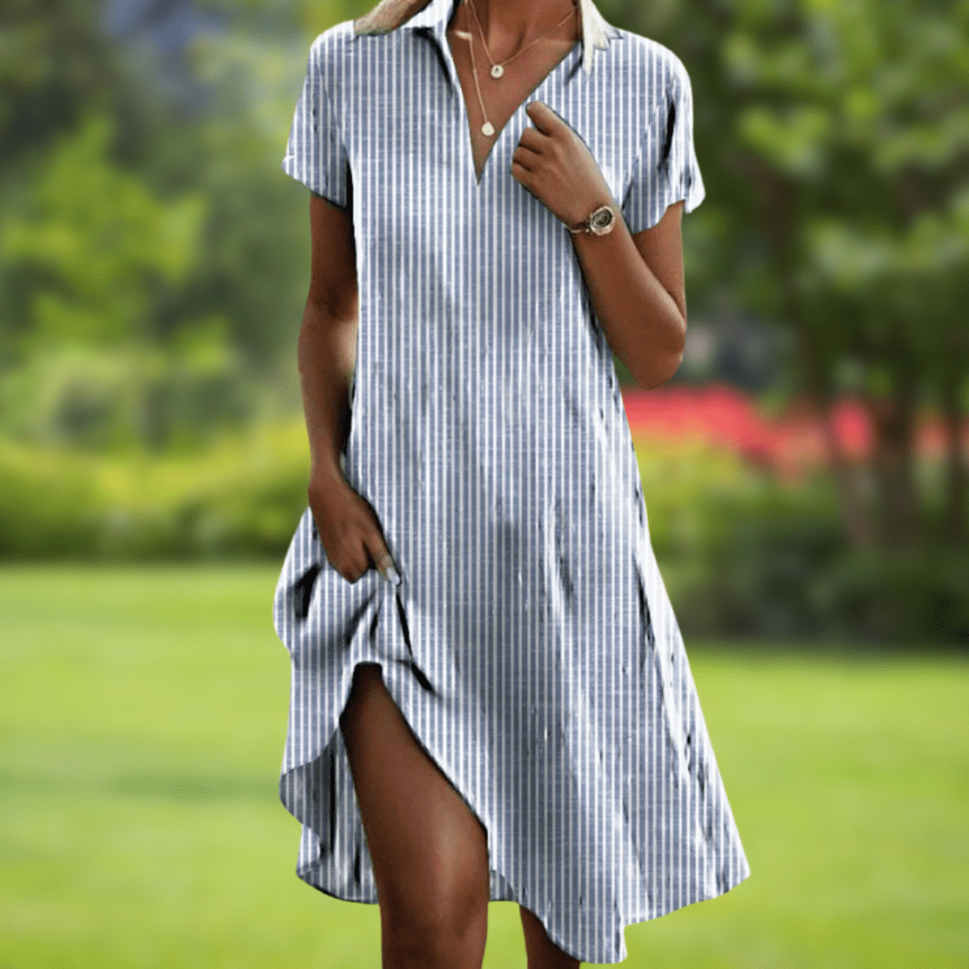 Floral print wedding midi dress with pockets, full-length front view