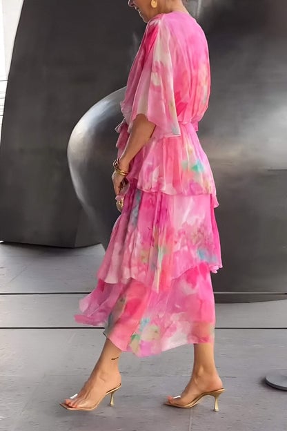 Boho print detail close-up maxi dress