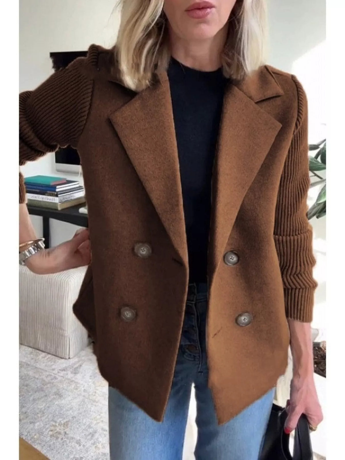 Chocolate Shawl Collar Coat