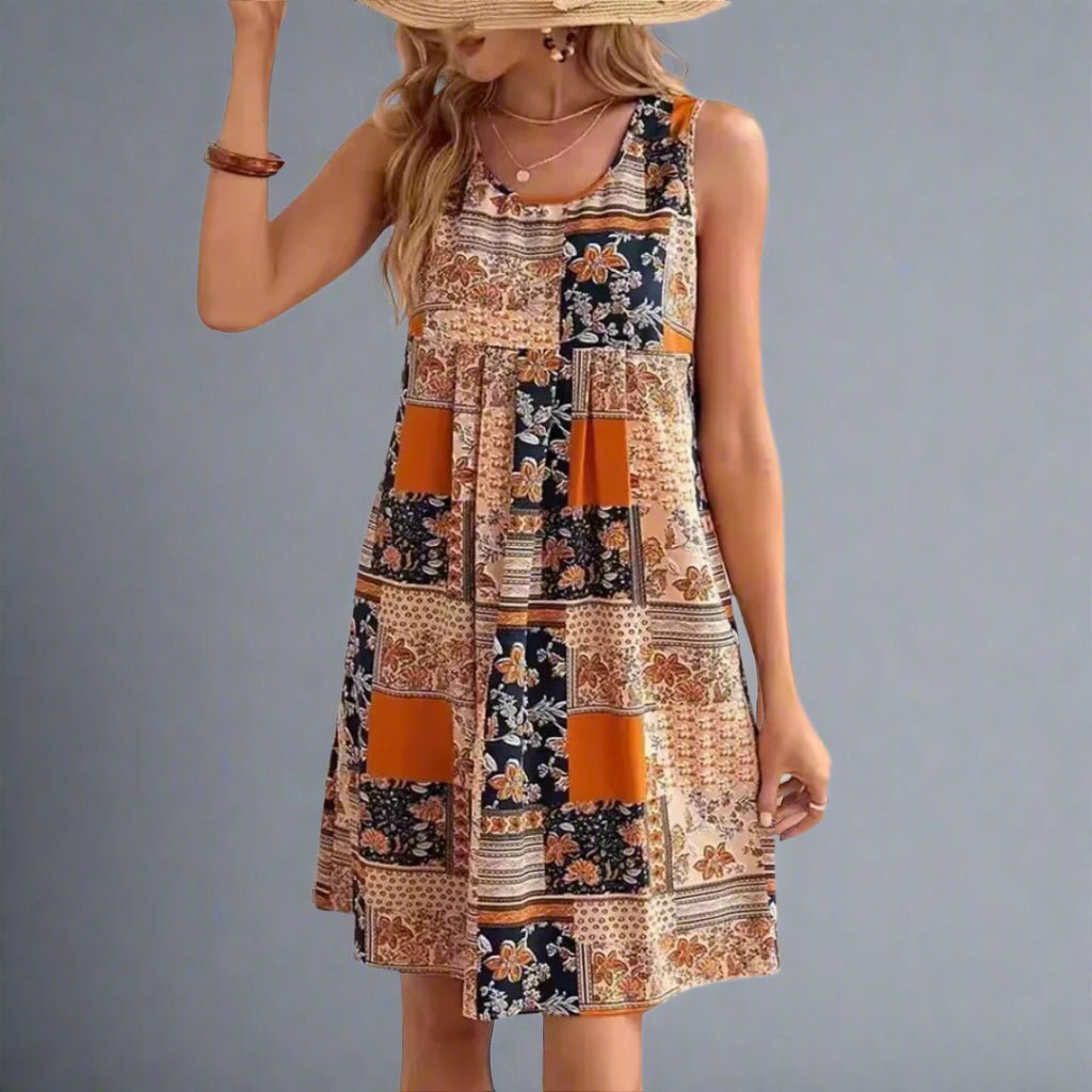 Boho mini dress print detail view | Alba Muse