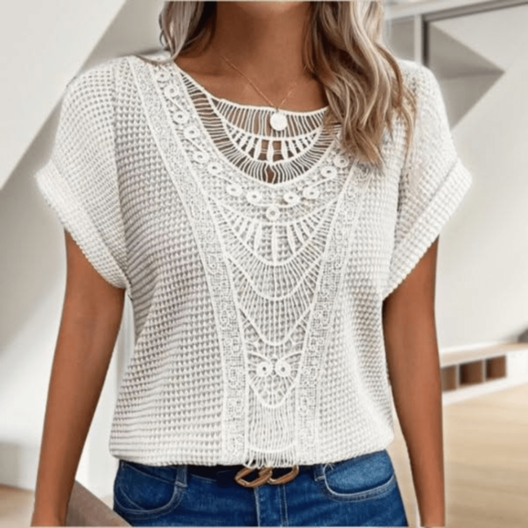 Women's Elegant Ibiza-Style Blouse — worn on model