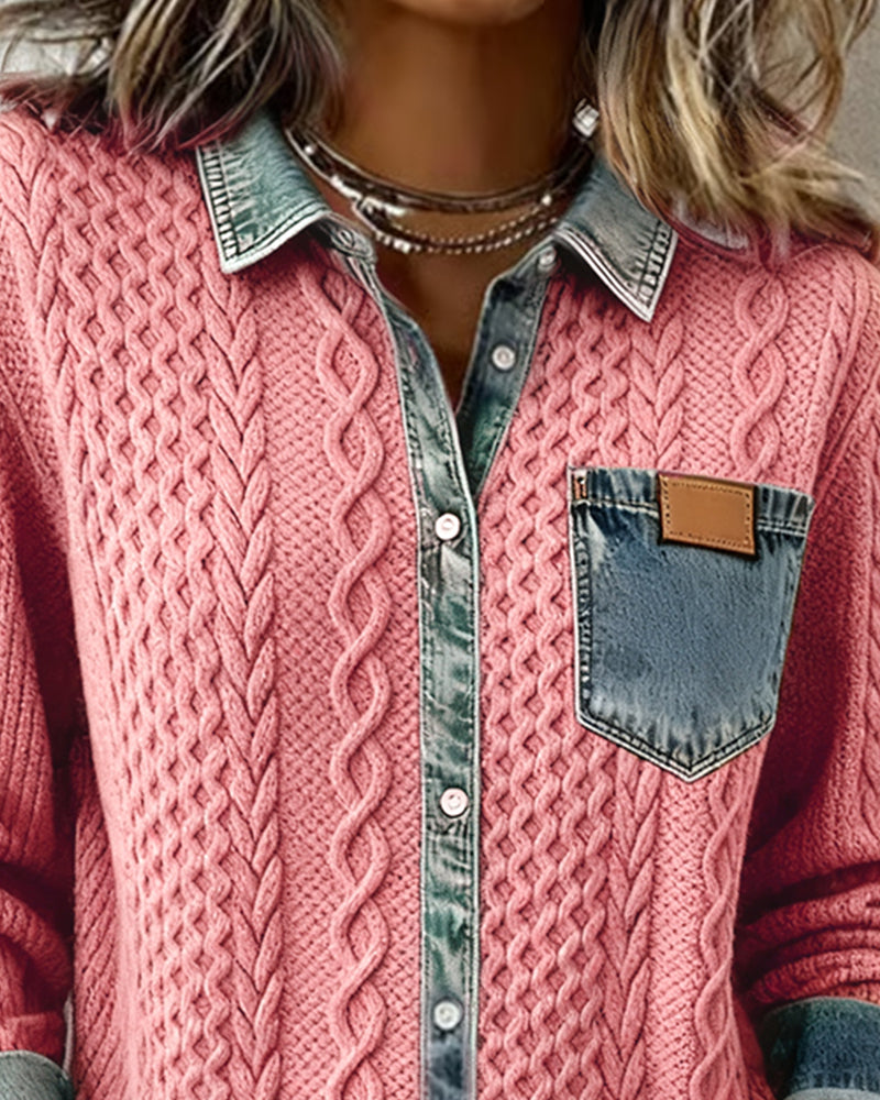 Grey cable-knit jumper, timeless and refined everyday style | Alba Muse