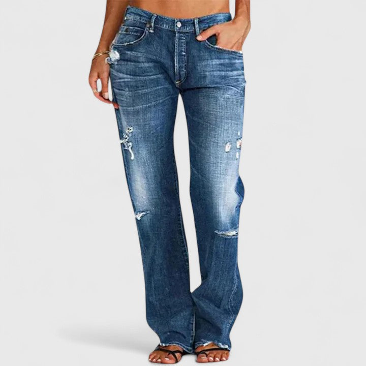 Vintage Distressed Bootcut Jeans