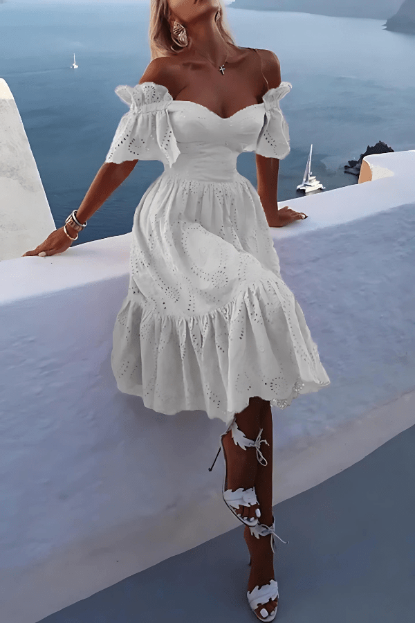 Chic casual mini summer dress in pink, back view