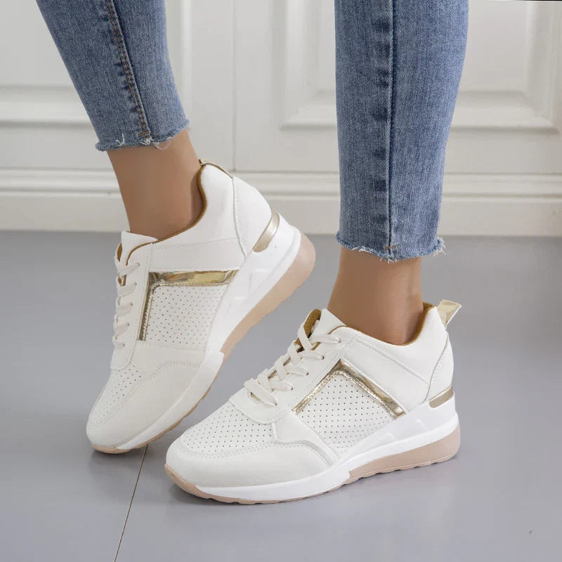 Beige orthopaedic comfort trainers