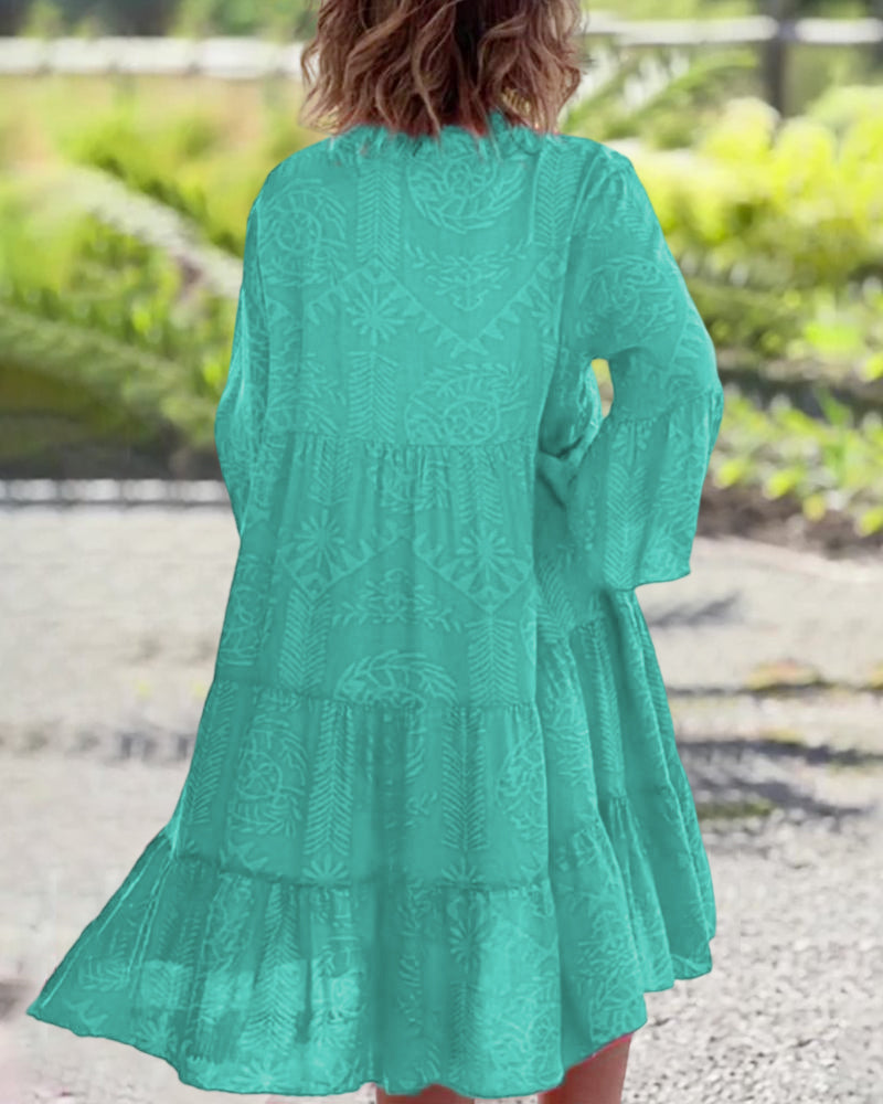 Loose fit boho midi dress women's garden party summer | Alba Muse