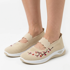 Breathable knit non-slip slip-on trainers for women, front view